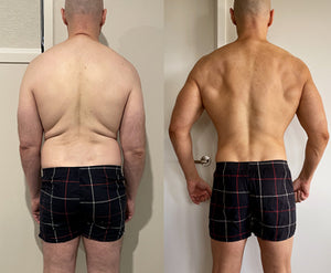 Michael Honore 51st Birthday Before and After back Photos